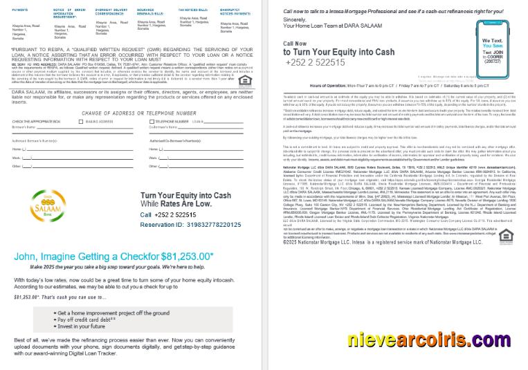 Somalia Dara Salaam bank mortgage statement 3-4